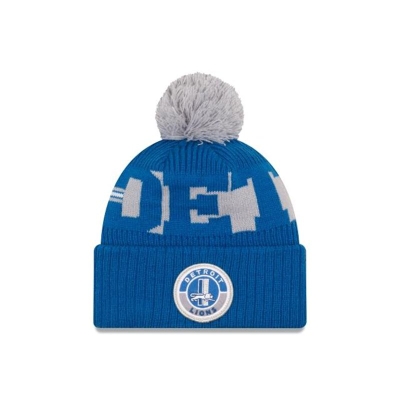 Detroit Lions Gorra | New Era NFL Historic Cold Weather Sport Knit Beanie Mexico - Azules